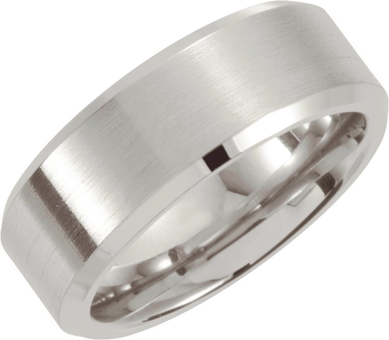 Stainless Steel Beveled-Edge Inlay Flat Band