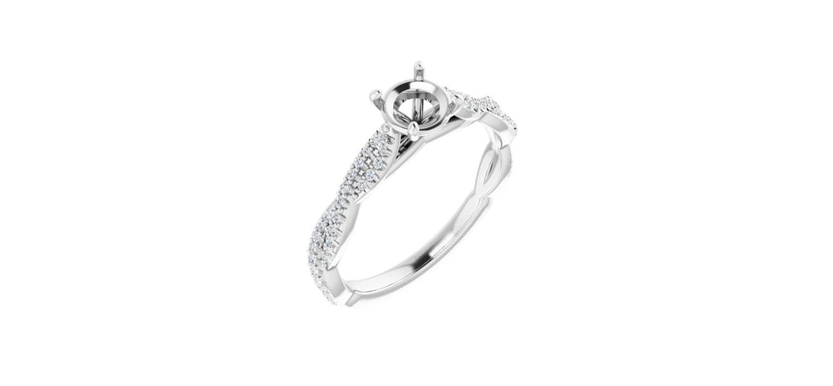 Round 1/6 CTW Natural Diamond Semi-Set Engagement Ring
