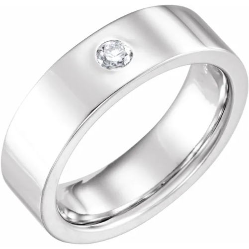 Gypsy-Set Flat Comfort-Fit Band – 1/10 CT Diamond