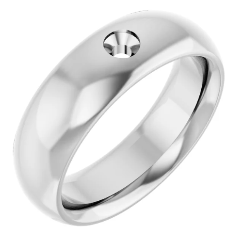 Accented Comfort-Fit Half Round Band – 1/6 CT Diamond
