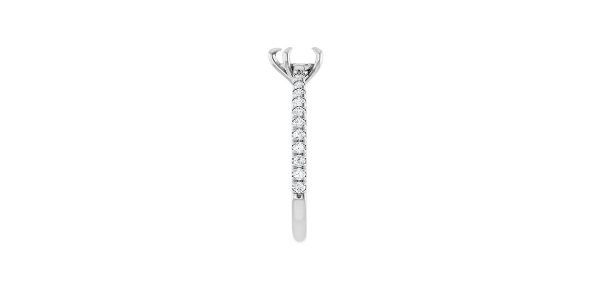 Heart 3/8 CTW Natural Diamond Semi-Set Engagement Ring