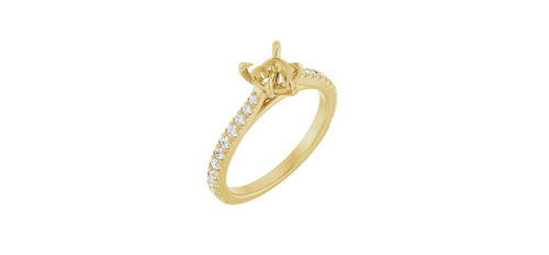 Heart 3/8 CTW Natural Diamond Semi-Set Engagement Ring
