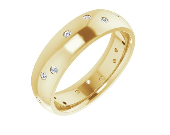 Scattered Comfort-Fit Half Round Eternity Band – 1/5 CTW Diamond