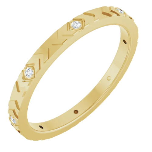 Eternity Band (Geometric-Etched) – 0.05 CTW Diamond