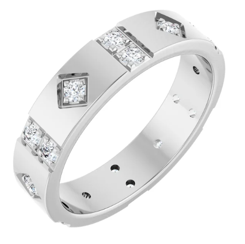 Mens Accented Band – 3/8 CTW Diamond