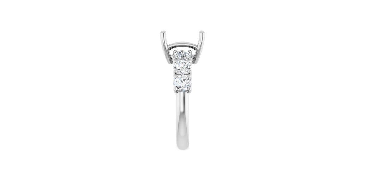 Emerald 1 1/2 CTW Natural Diamond Semi-Set Engagement Ring