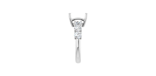 Emerald 1 1/2 CTW Natural Diamond Semi-Set Engagement Ring