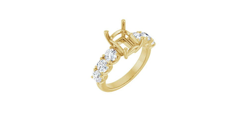 Emerald 1 1/2 CTW Natural Diamond Semi-Set Engagement Ring