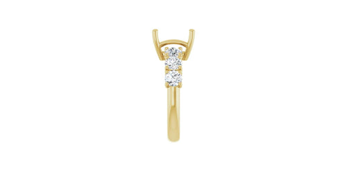 Emerald 1 1/2 CTW Natural Diamond Semi-Set Engagement Ring