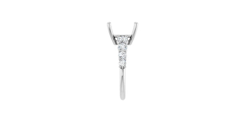 Asscher 7/8 CTW Natural Diamond Semi-Set Engagement Ring