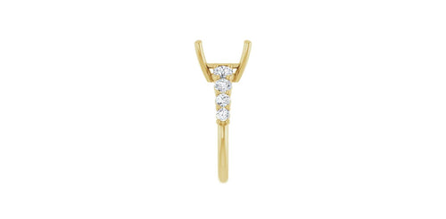 Asscher 7/8 CTW Natural Diamond Semi-Set Engagement Ring