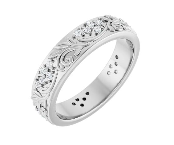 Accented Floral Band – 1/2 CTW Diamond