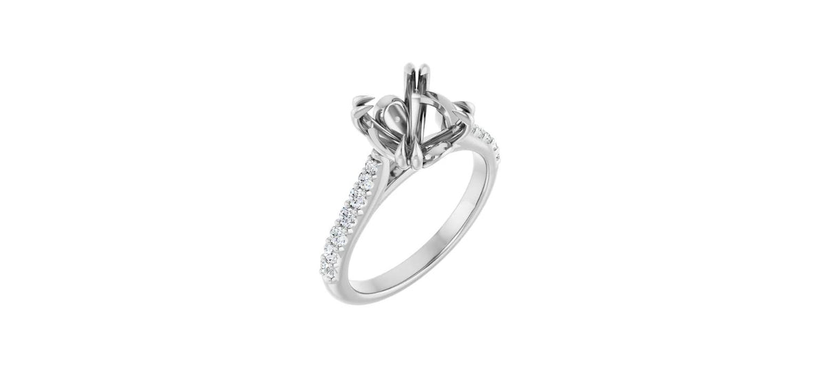 Round 1/3 CTW Natural Diamond Semi-Set Engagement Ring