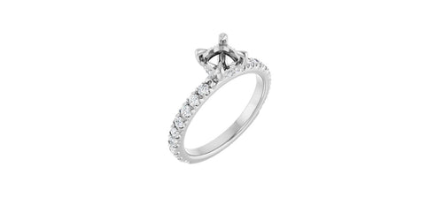 Cushion 1/2 CTW Natural Diamond Semi-Set Engagement Ring