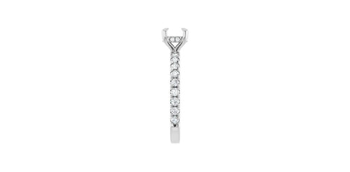 Cushion 1/2 CTW Natural Diamond Semi-Set Engagement Ring