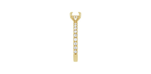 Cushion 1/2 CTW Natural Diamond Semi-Set Engagement Ring