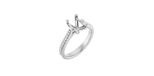 Emerald 1/6 CTW Natural Diamond Semi-Set Engagement Ring