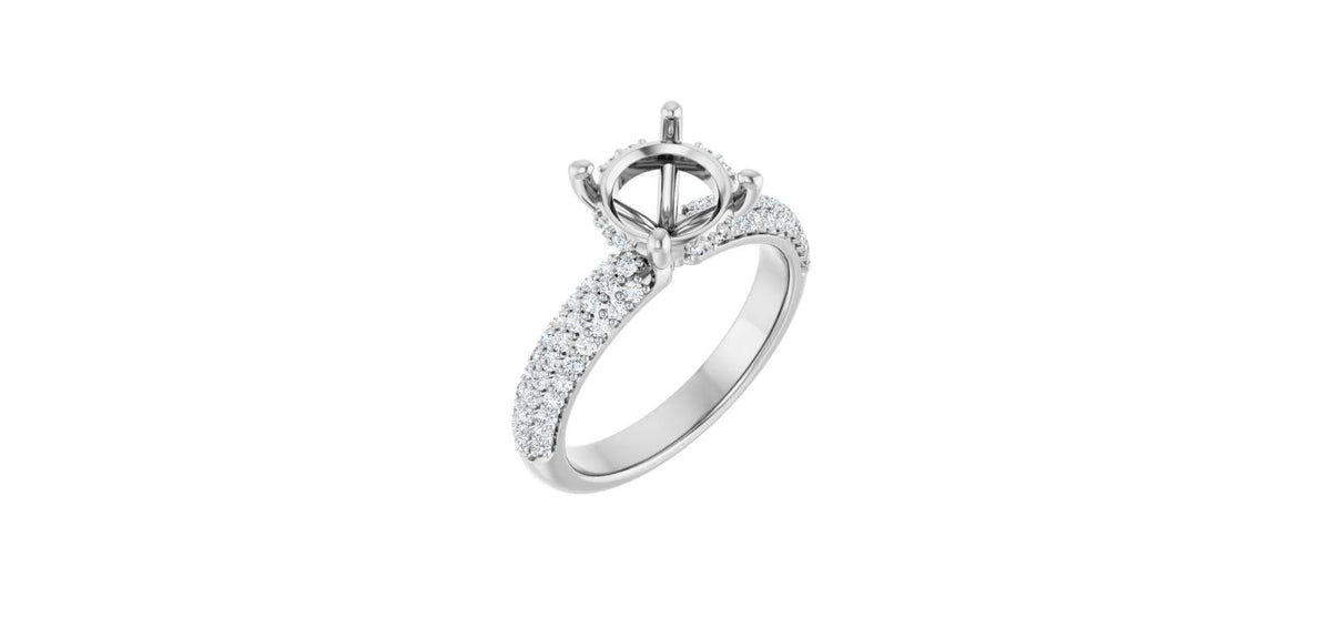 Round 1/2 CTW Natural Diamond Semi-Set Engagement Ring