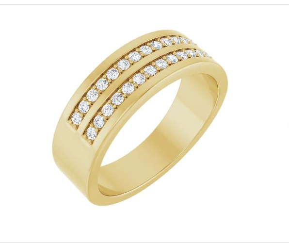 Double Row Tapered Band – 3/8 CTW Diamond