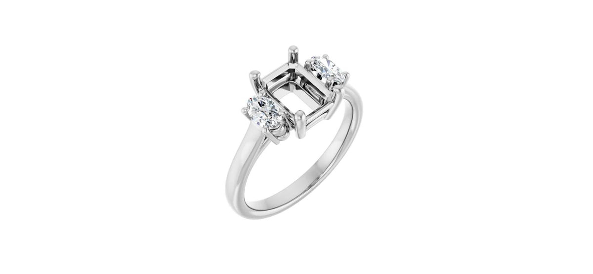 Emerald 1/2 CTW Natural Diamond Semi-Set Engagement Ring