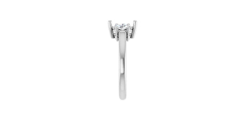Emerald 1/2 CTW Natural Diamond Semi-Set Engagement Ring