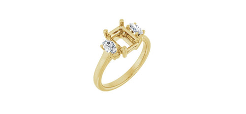 Emerald 1/2 CTW Natural Diamond Semi-Set Engagement Ring