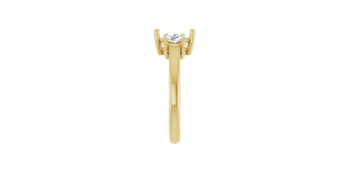 Emerald 1/2 CTW Natural Diamond Semi-Set Engagement Ring