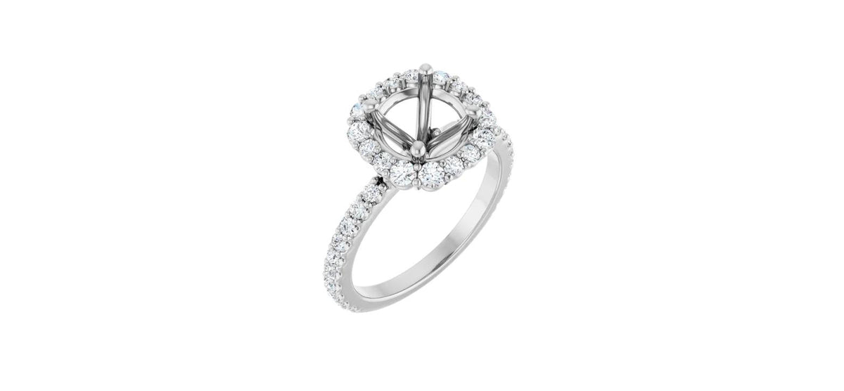 Round 5/8 CTW Natural Diamond Semi-Set Engagement Ring