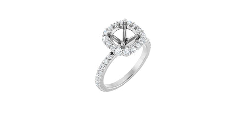 Round 5/8 CTW Natural Diamond Semi-Set Engagement Ring