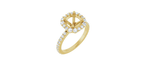 Round 5/8 CTW Natural Diamond Semi-Set Engagement Ring