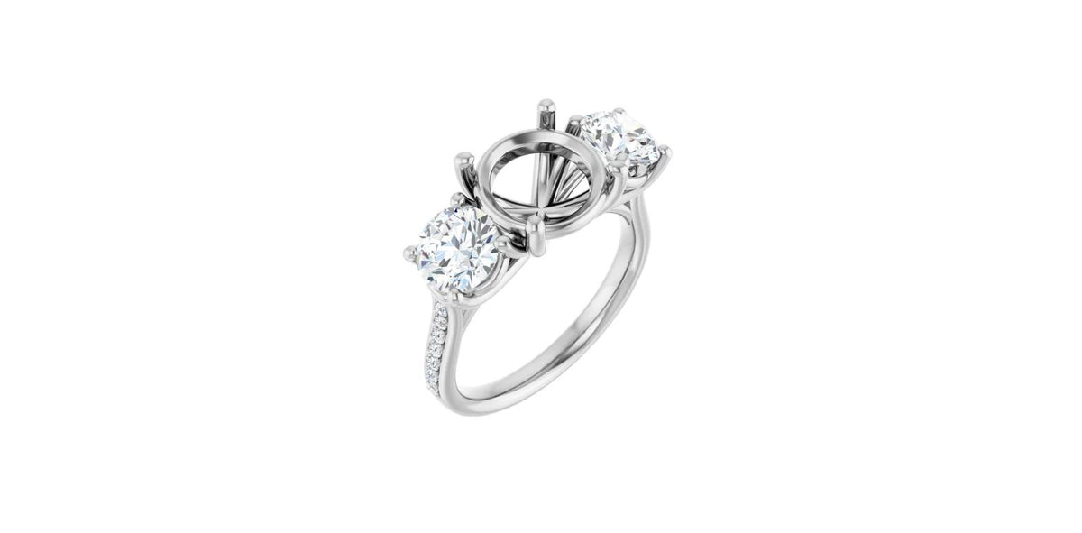 Round 1 3/4 CTW Natural Diamond Semi-Set Engagement Ring