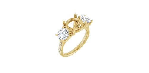 Round 1 3/4 CTW Natural Diamond Semi-Set Engagement Ring