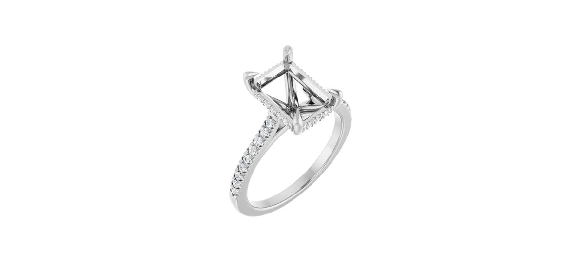 Emerald 1/5 CTW Natural Diamond Engagement Ring