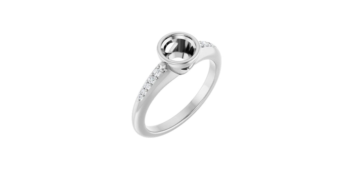 Round .06 CTW Natural Diamond Engagement Ring