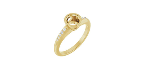 Round .06 CTW Natural Diamond Engagement Ring