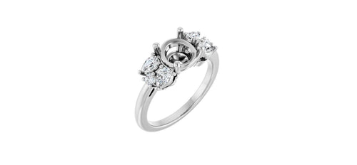 Round 1/2 CTW Natural Diamond Semi-Set Engagement Ring