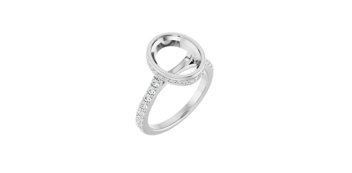 Oval 1/2 CTW Natural Diamond Engagement Ring