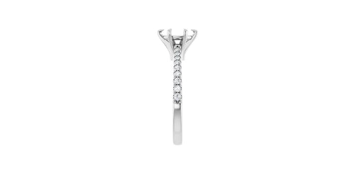 Oval 1/4 CTW Natural Diamond Semi-Set Engagement Ring