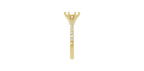 Oval 1/4 CTW Natural Diamond Semi-Set Engagement Ring