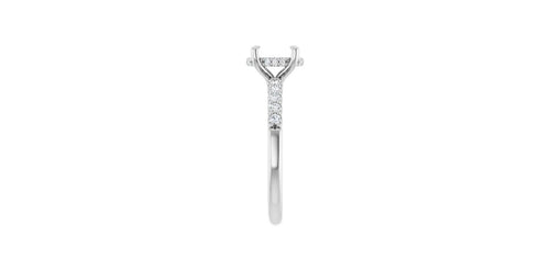 Oval 1/5 CTW Natural Diamond Semi-Set Engagement Ring