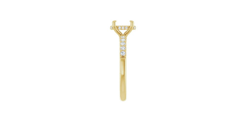 Oval 1/5 CTW Natural Diamond Semi-Set Engagement Ring