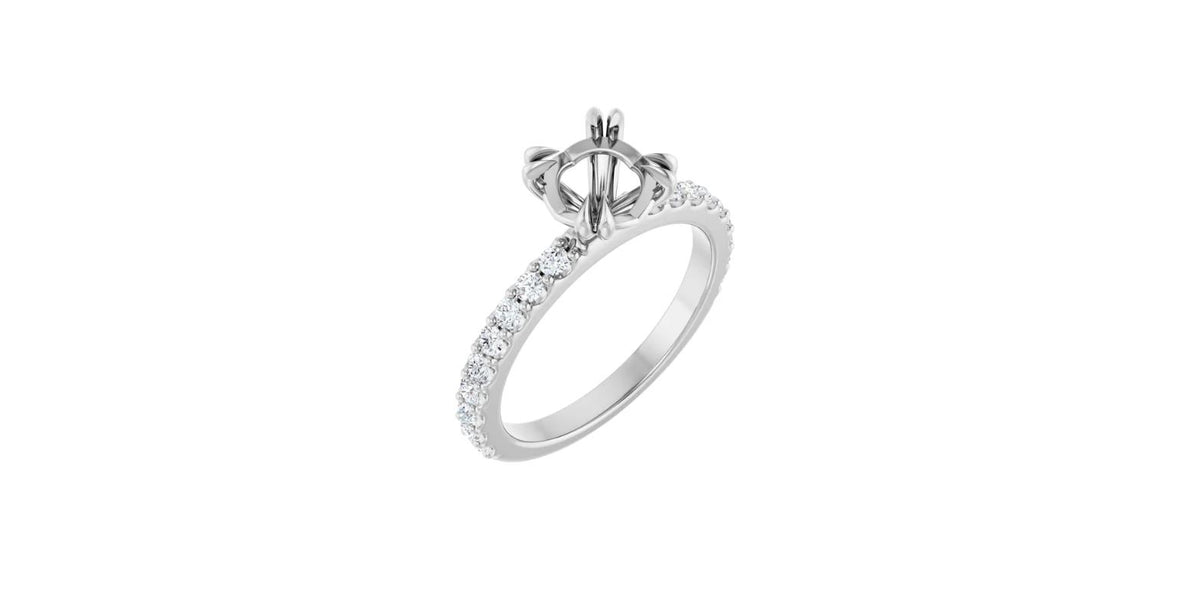 Round 1/2 CTW Natural Diamond Semi-Set Engagement Ring