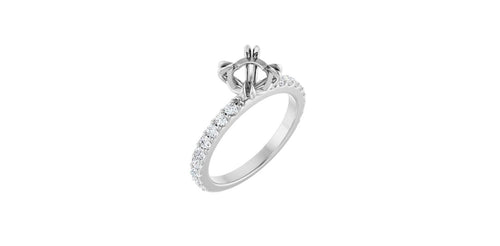 Round 1/2 CTW Natural Diamond Semi-Set Engagement Ring