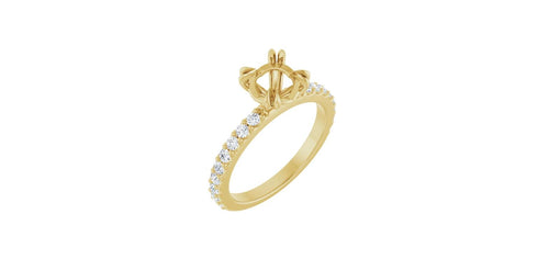 Round 1/2 CTW Natural Diamond Semi-Set Engagement Ring