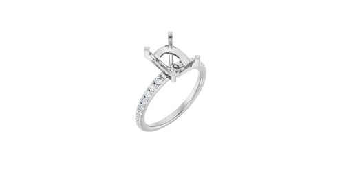Emerald 1/4 CTW Natural Diamond Semi-Set Engagement Ring