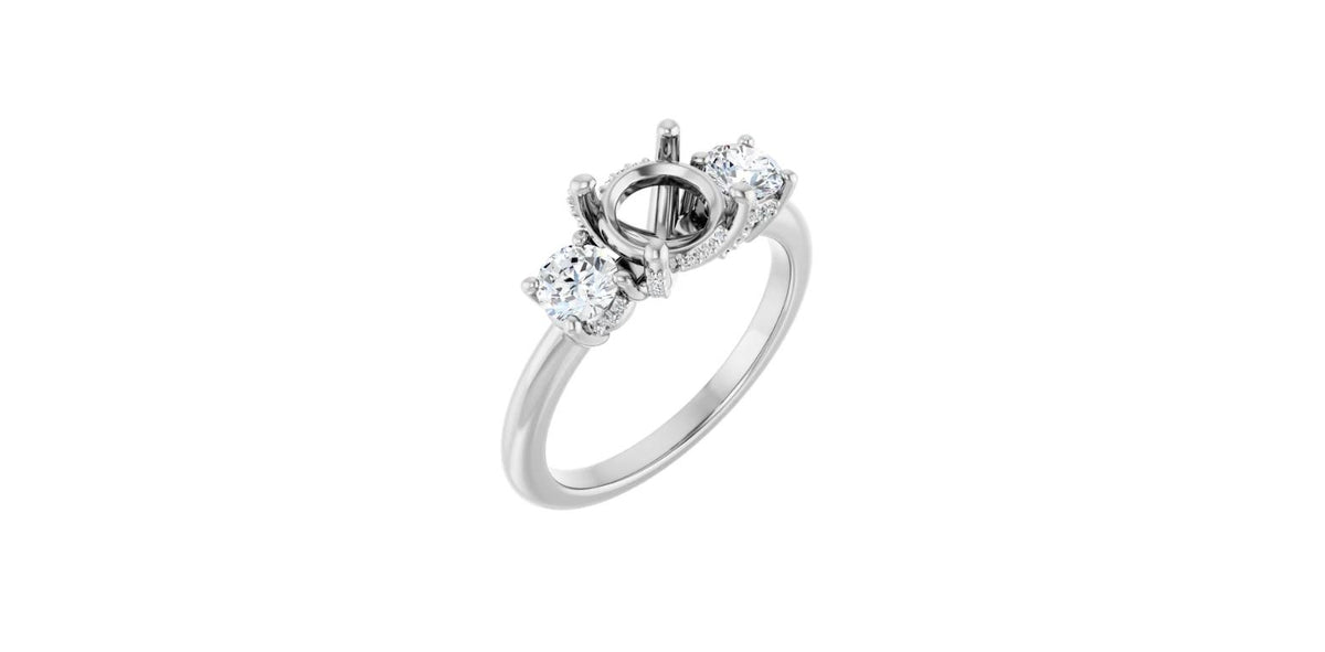 Round 1/2 CTW Natural Diamond Semi-Set Engagement Ring