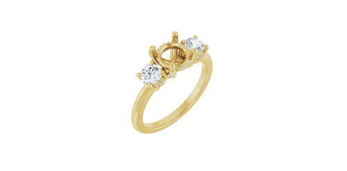 Round 1/2 CTW Natural Diamond Semi-Set Engagement Ring