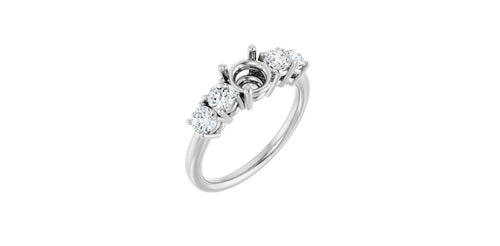 Round 5/8 CTW Natural Diamond Semi-Set Engagement Ring