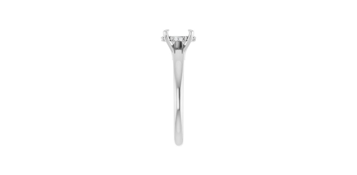 Oval .07 CTW Natural Diamond Semi-Set Engagement Ring