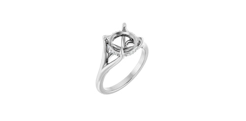 Round .04 CTW Natural Diamond Semi-Set Engagement Ring